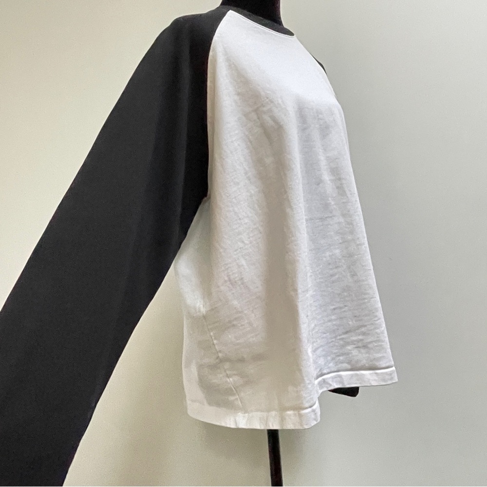 We11done Black & White Raglan Long Sleeve Tee (over sized Size S) - Picture 2 of 10